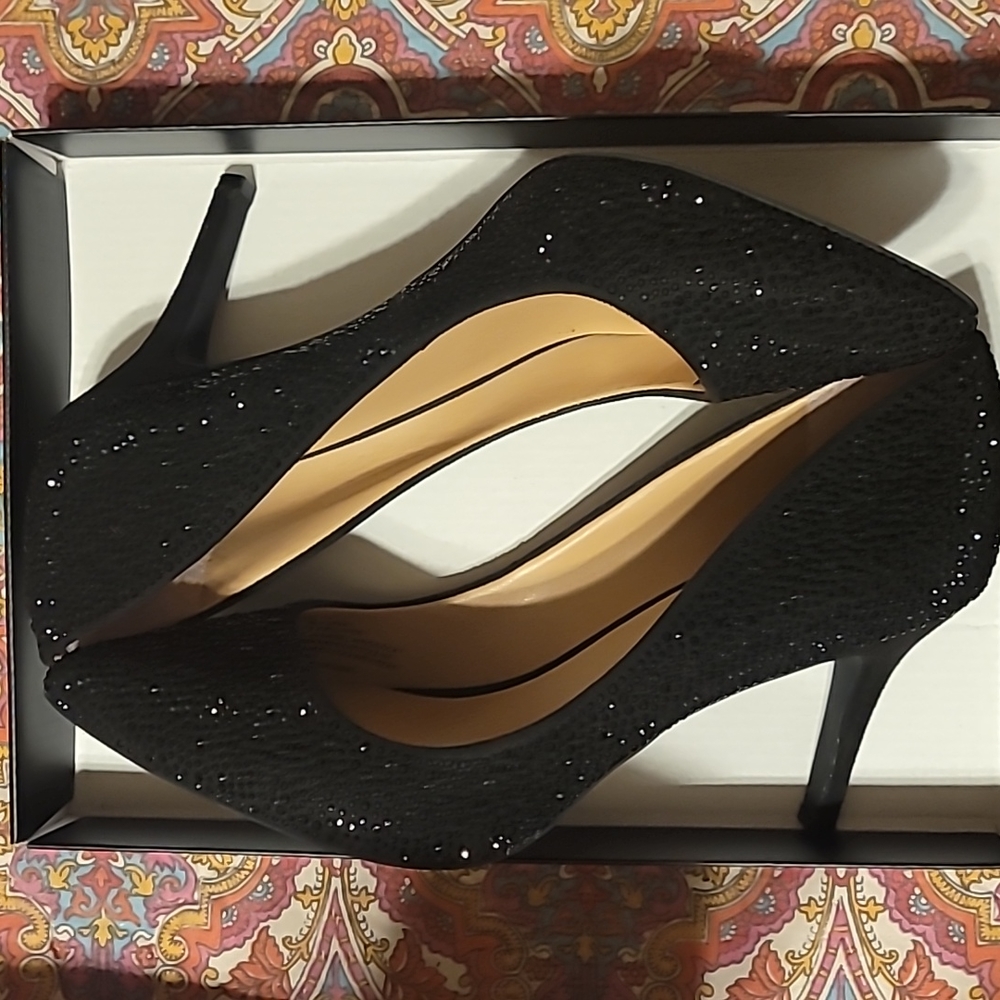 Black Zitah Embellished Pointed Toe Pumps